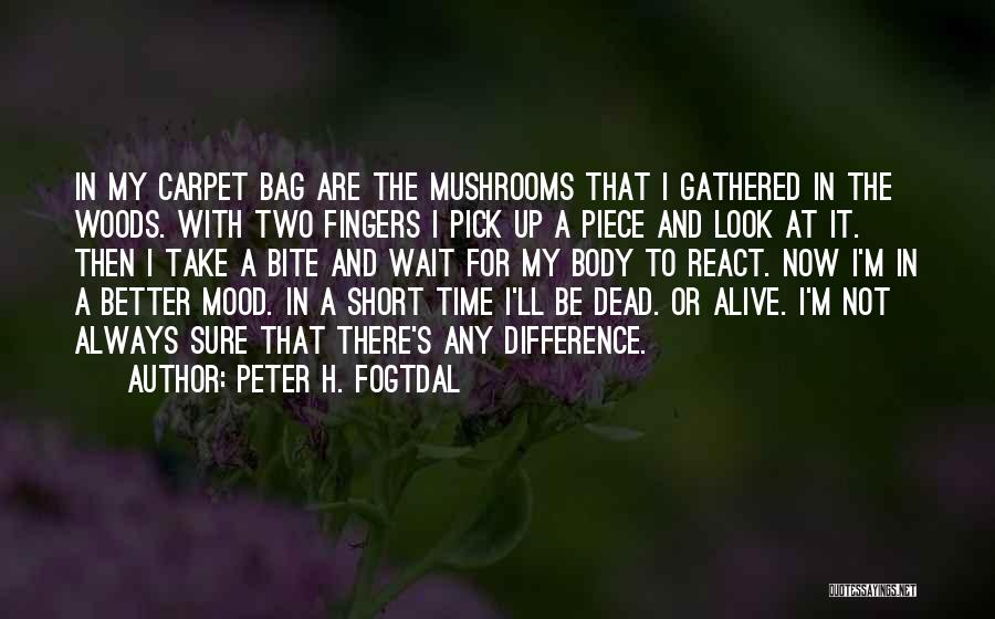 Peter H. Fogtdal Quotes: In My Carpet Bag Are The Mushrooms That I Gathered In The Woods. With Two Fingers I Pick Up A