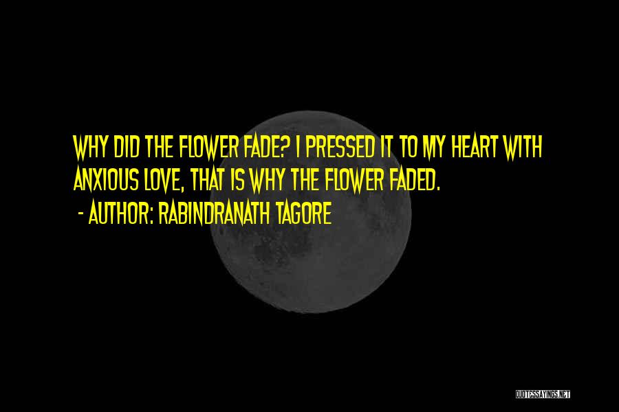 Rabindranath Tagore Quotes: Why Did The Flower Fade? I Pressed It To My Heart With Anxious Love, That Is Why The Flower Faded.