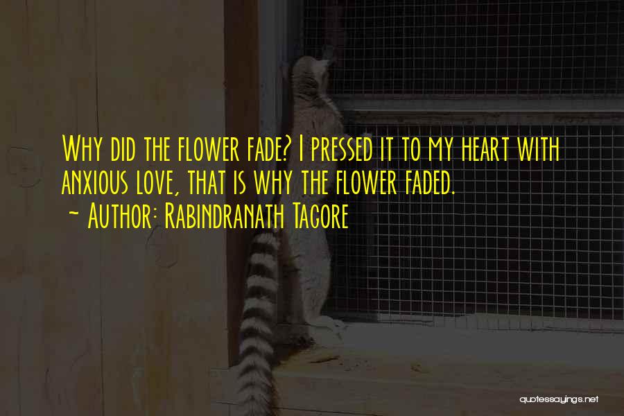 Rabindranath Tagore Quotes: Why Did The Flower Fade? I Pressed It To My Heart With Anxious Love, That Is Why The Flower Faded.