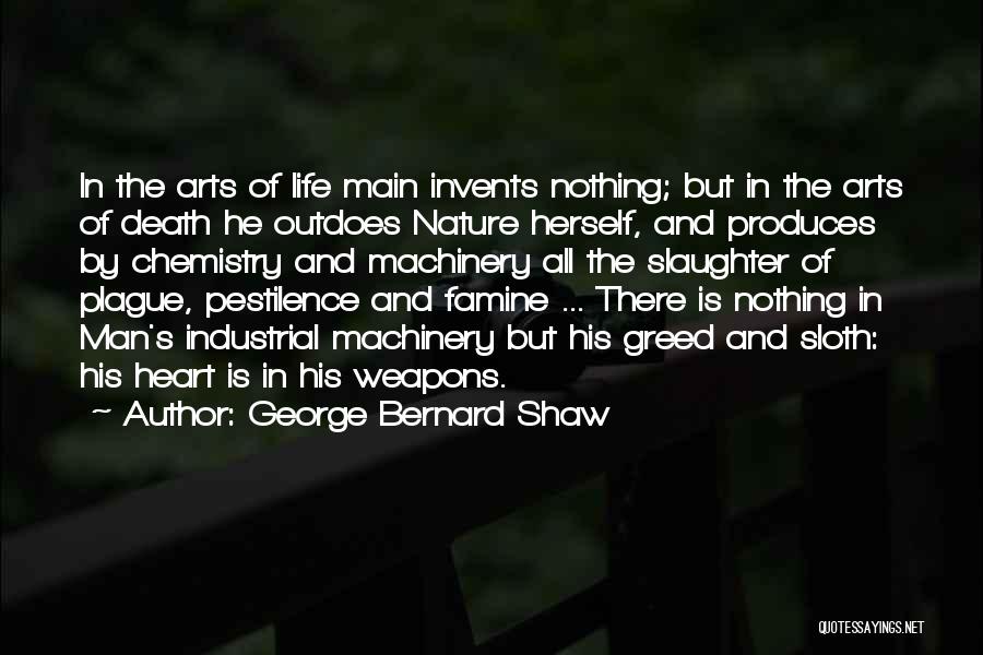 George Bernard Shaw Quotes: In The Arts Of Life Main Invents Nothing; But In The Arts Of Death He Outdoes Nature Herself, And Produces