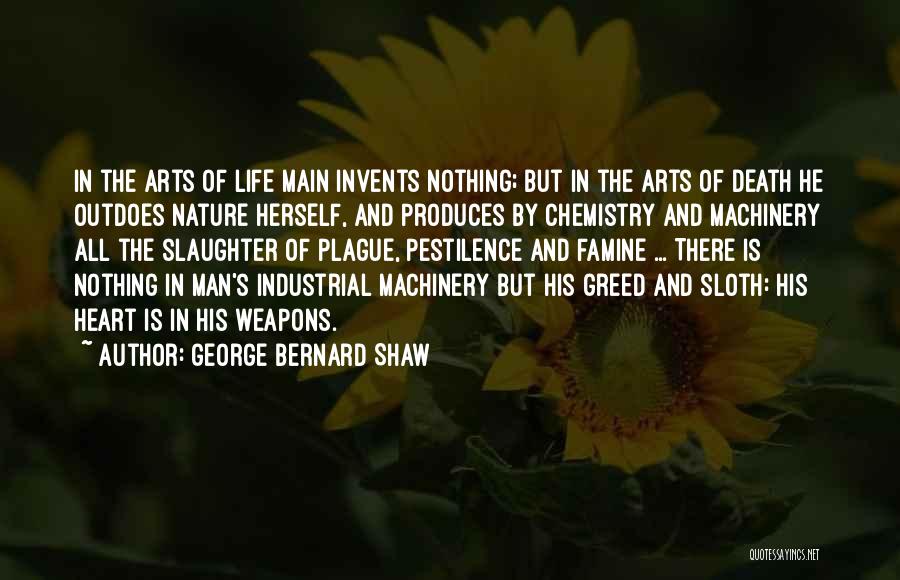 George Bernard Shaw Quotes: In The Arts Of Life Main Invents Nothing; But In The Arts Of Death He Outdoes Nature Herself, And Produces