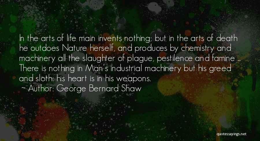 George Bernard Shaw Quotes: In The Arts Of Life Main Invents Nothing; But In The Arts Of Death He Outdoes Nature Herself, And Produces