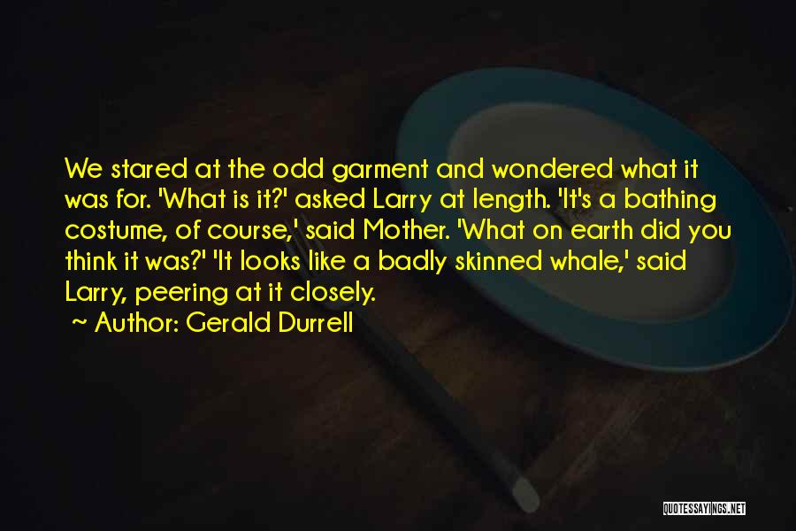 Gerald Durrell Quotes: We Stared At The Odd Garment And Wondered What It Was For. 'what Is It?' Asked Larry At Length. 'it's