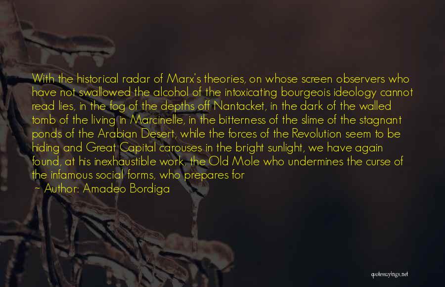 Amadeo Bordiga Quotes: With The Historical Radar Of Marx's Theories, On Whose Screen Observers Who Have Not Swallowed The Alcohol Of The Intoxicating