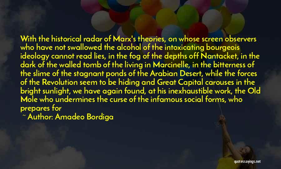 Amadeo Bordiga Quotes: With The Historical Radar Of Marx's Theories, On Whose Screen Observers Who Have Not Swallowed The Alcohol Of The Intoxicating