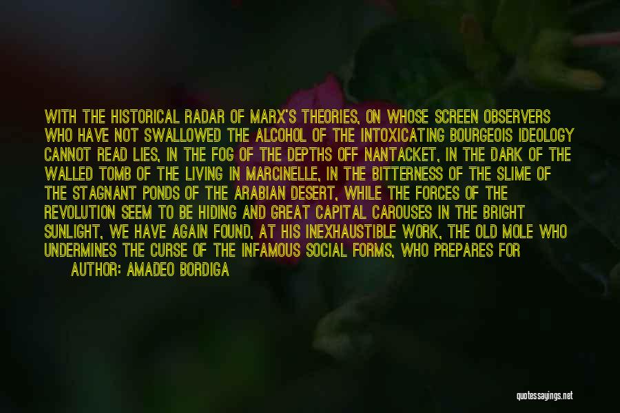 Amadeo Bordiga Quotes: With The Historical Radar Of Marx's Theories, On Whose Screen Observers Who Have Not Swallowed The Alcohol Of The Intoxicating