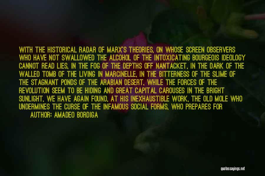 Amadeo Bordiga Quotes: With The Historical Radar Of Marx's Theories, On Whose Screen Observers Who Have Not Swallowed The Alcohol Of The Intoxicating