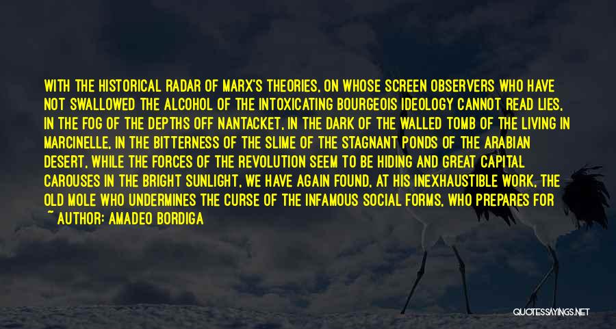 Amadeo Bordiga Quotes: With The Historical Radar Of Marx's Theories, On Whose Screen Observers Who Have Not Swallowed The Alcohol Of The Intoxicating