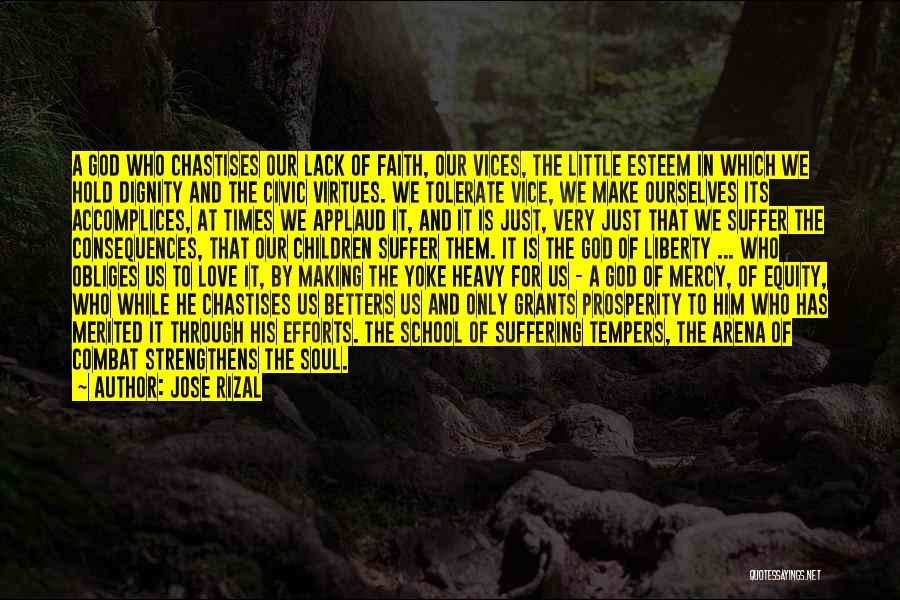 Jose Rizal Quotes: A God Who Chastises Our Lack Of Faith, Our Vices, The Little Esteem In Which We Hold Dignity And The