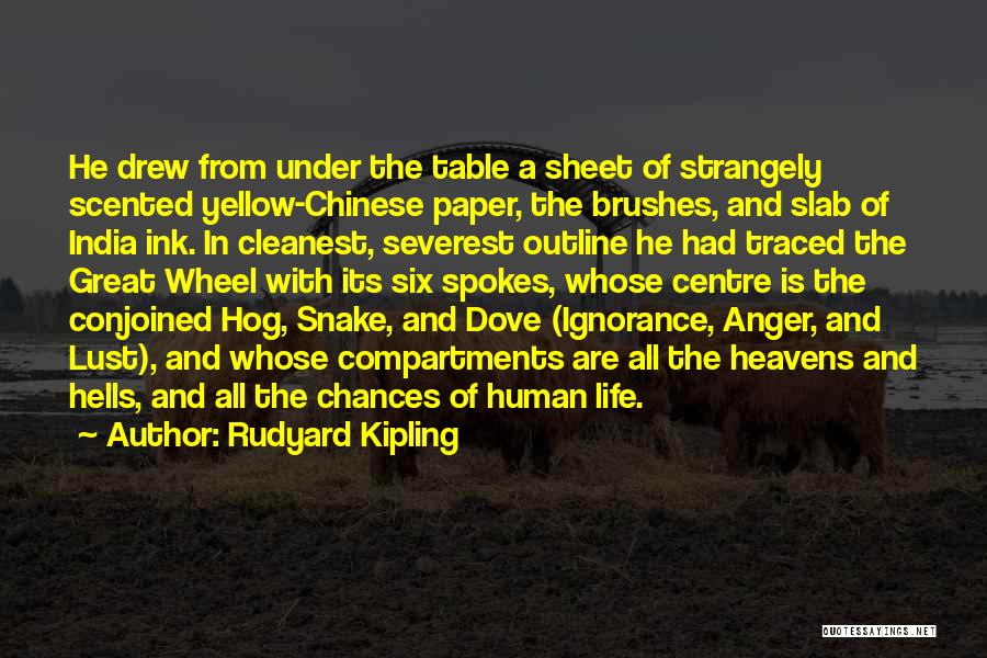 Rudyard Kipling Quotes: He Drew From Under The Table A Sheet Of Strangely Scented Yellow-chinese Paper, The Brushes, And Slab Of India Ink.