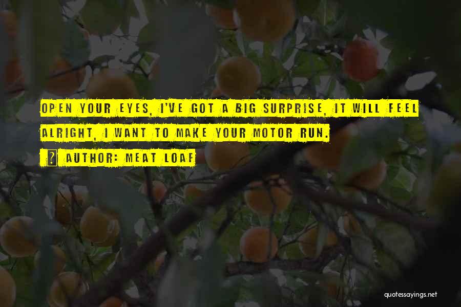 Meat Loaf Quotes: Open Your Eyes, I've Got A Big Surprise, It Will Feel Alright, I Want To Make Your Motor Run.