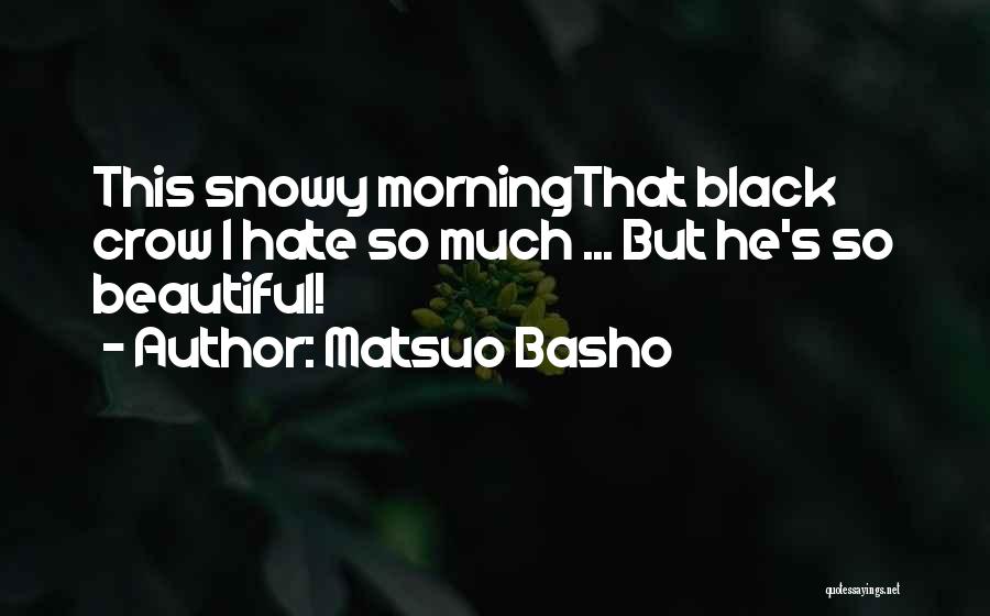 Matsuo Basho Quotes: This Snowy Morningthat Black Crow I Hate So Much ... But He's So Beautiful!