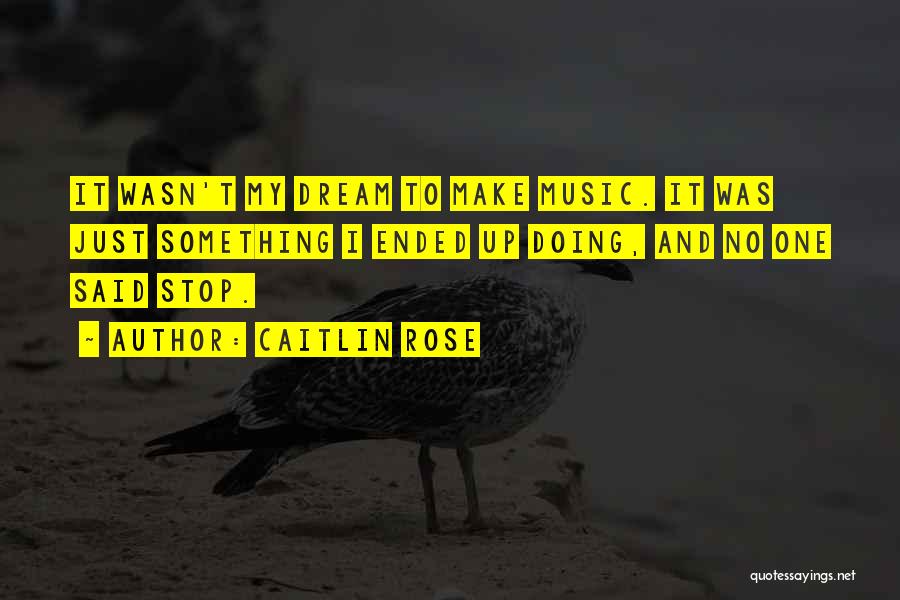 Caitlin Rose Quotes: It Wasn't My Dream To Make Music. It Was Just Something I Ended Up Doing, And No One Said Stop.