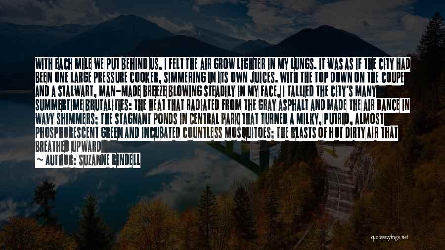 Suzanne Rindell Quotes: With Each Mile We Put Behind Us, I Felt The Air Grow Lighter In My Lungs. It Was As If