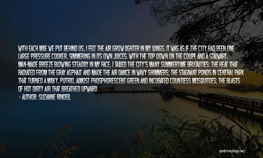 Suzanne Rindell Quotes: With Each Mile We Put Behind Us, I Felt The Air Grow Lighter In My Lungs. It Was As If