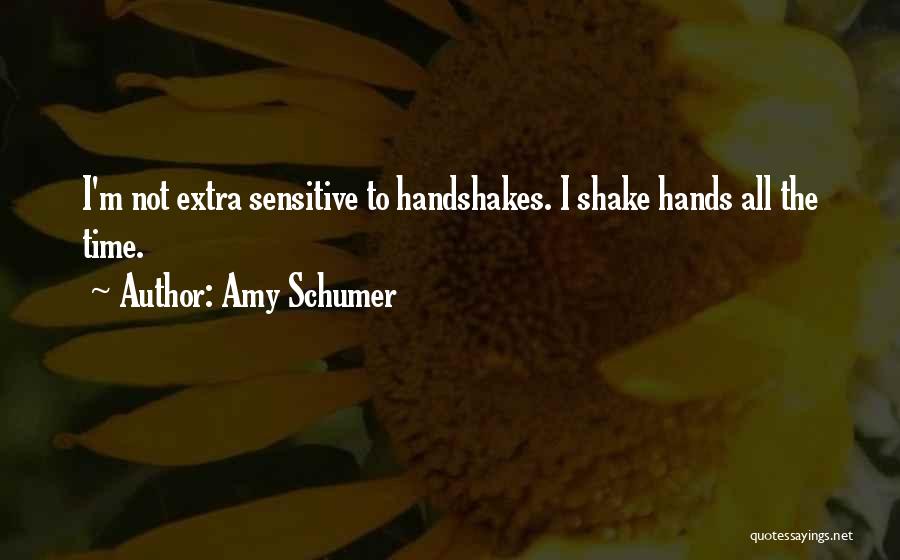 Amy Schumer Quotes: I'm Not Extra Sensitive To Handshakes. I Shake Hands All The Time.