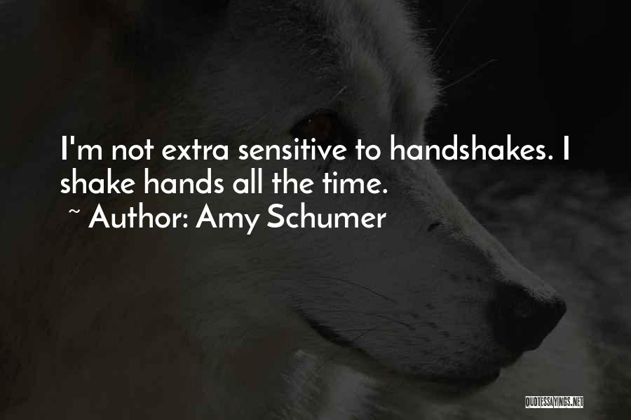 Amy Schumer Quotes: I'm Not Extra Sensitive To Handshakes. I Shake Hands All The Time.