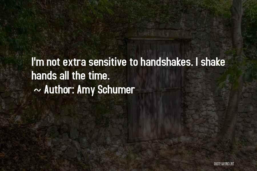 Amy Schumer Quotes: I'm Not Extra Sensitive To Handshakes. I Shake Hands All The Time.