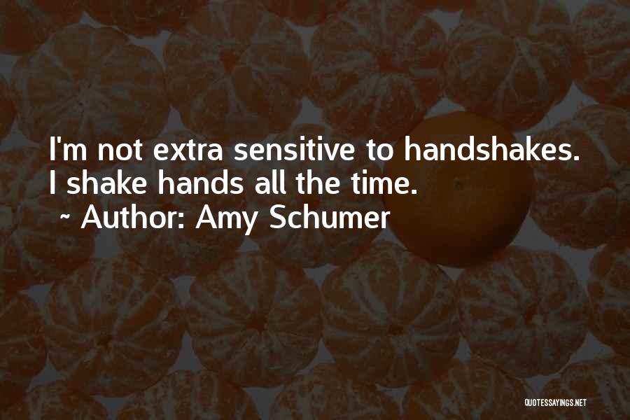 Amy Schumer Quotes: I'm Not Extra Sensitive To Handshakes. I Shake Hands All The Time.