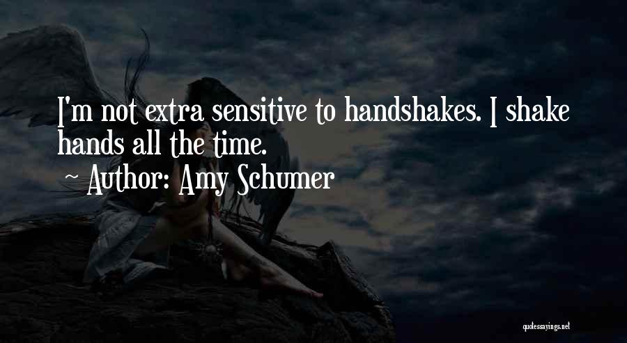 Amy Schumer Quotes: I'm Not Extra Sensitive To Handshakes. I Shake Hands All The Time.