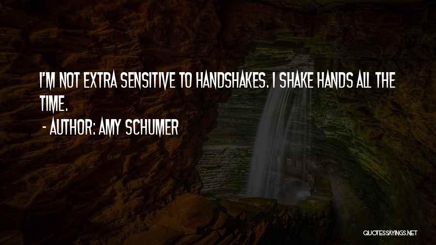 Amy Schumer Quotes: I'm Not Extra Sensitive To Handshakes. I Shake Hands All The Time.