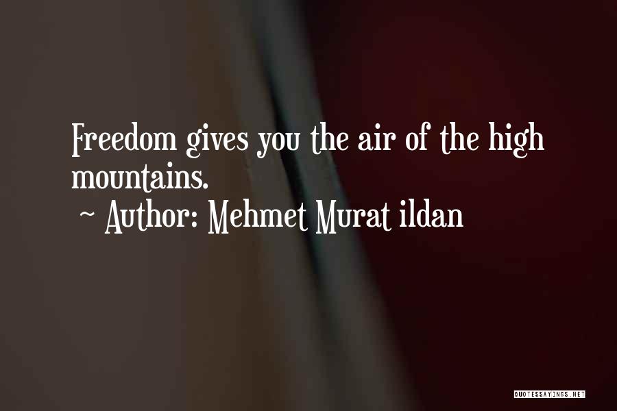Mehmet Murat Ildan Quotes: Freedom Gives You The Air Of The High Mountains.
