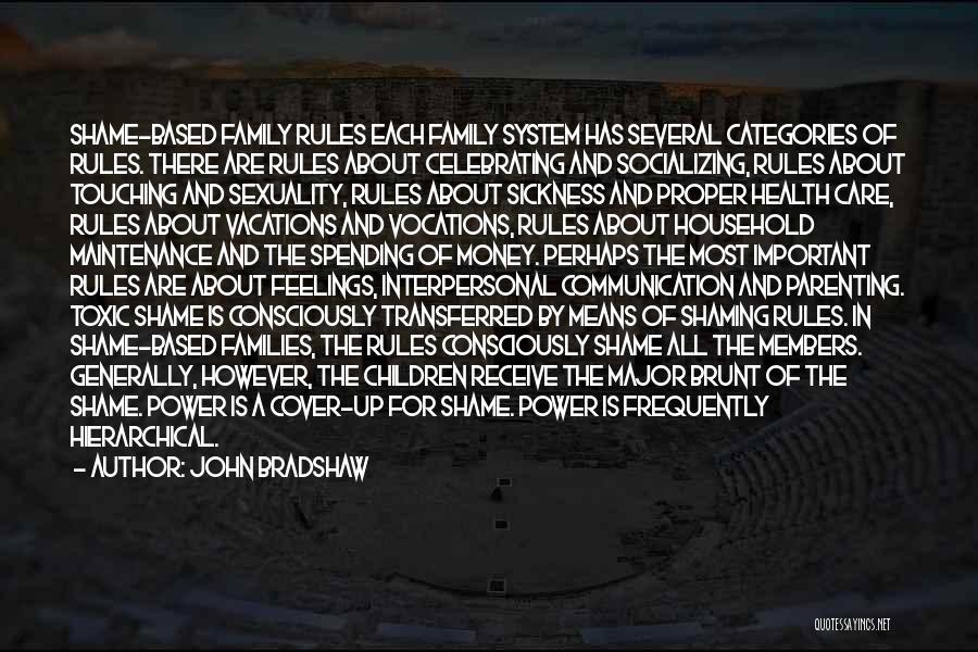 John Bradshaw Quotes: Shame-based Family Rules Each Family System Has Several Categories Of Rules. There Are Rules About Celebrating And Socializing, Rules About