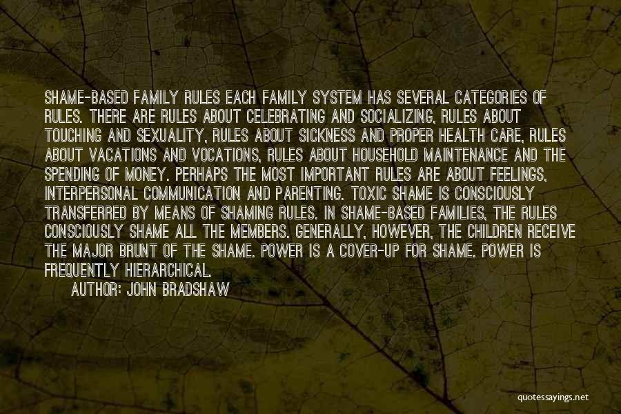 John Bradshaw Quotes: Shame-based Family Rules Each Family System Has Several Categories Of Rules. There Are Rules About Celebrating And Socializing, Rules About