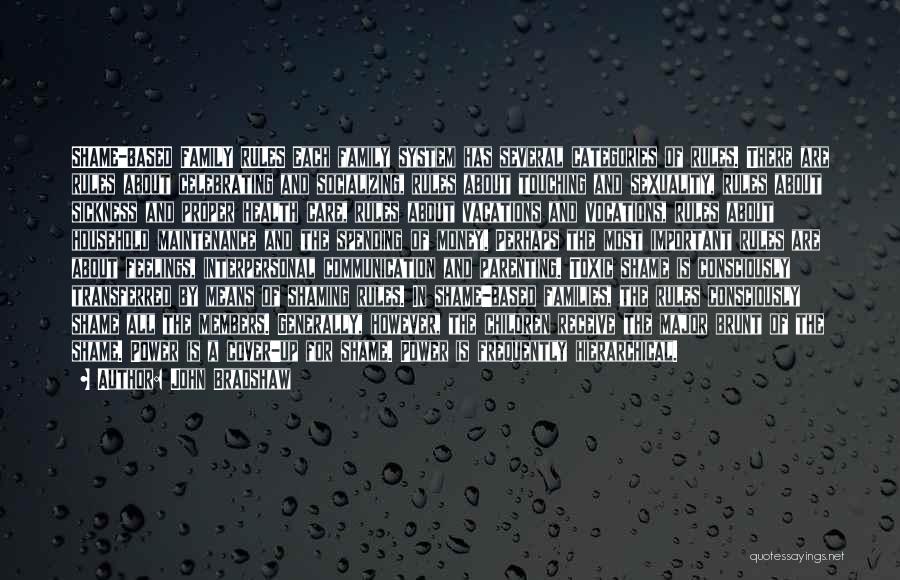 John Bradshaw Quotes: Shame-based Family Rules Each Family System Has Several Categories Of Rules. There Are Rules About Celebrating And Socializing, Rules About