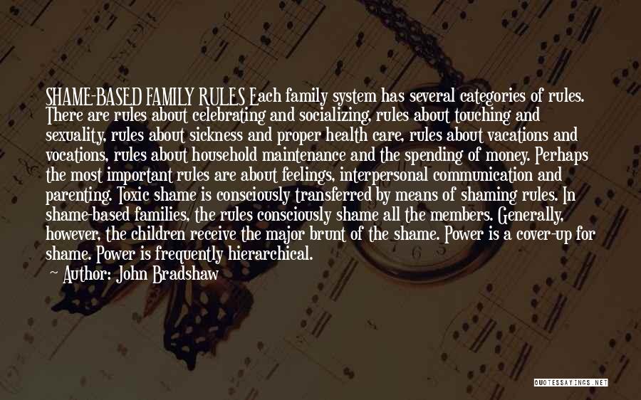 John Bradshaw Quotes: Shame-based Family Rules Each Family System Has Several Categories Of Rules. There Are Rules About Celebrating And Socializing, Rules About