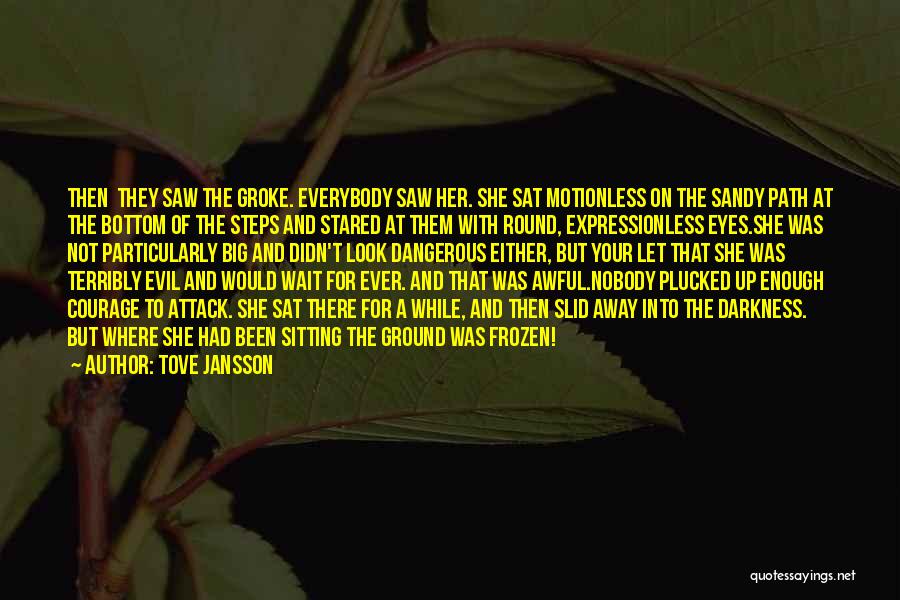 Tove Jansson Quotes: Then They Saw The Groke. Everybody Saw Her. She Sat Motionless On The Sandy Path At The Bottom Of The