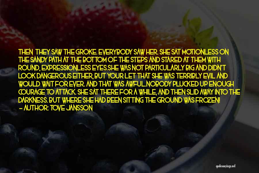 Tove Jansson Quotes: Then They Saw The Groke. Everybody Saw Her. She Sat Motionless On The Sandy Path At The Bottom Of The