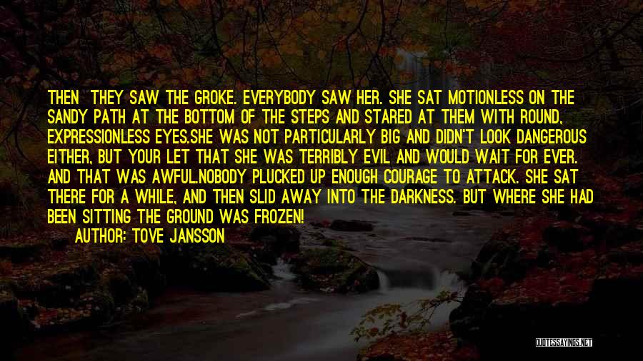 Tove Jansson Quotes: Then They Saw The Groke. Everybody Saw Her. She Sat Motionless On The Sandy Path At The Bottom Of The