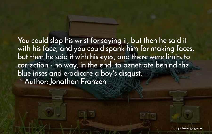 Jonathan Franzen Quotes: You Could Slap His Wrist For Saying It, But Then He Said It With His Face, And You Could Spank