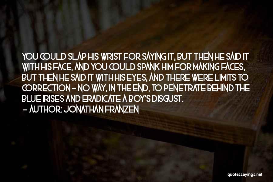 Jonathan Franzen Quotes: You Could Slap His Wrist For Saying It, But Then He Said It With His Face, And You Could Spank