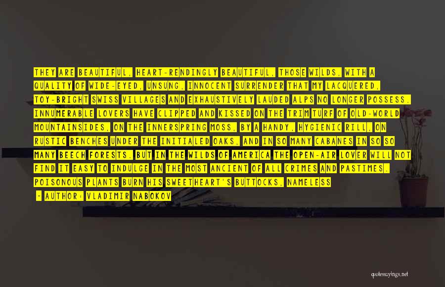Vladimir Nabokov Quotes: They Are Beautiful, Heart-rendingly Beautiful, Those Wilds, With A Quality Of Wide-eyed, Unsung, Innocent Surrender That My Lacquered, Toy-bright Swiss