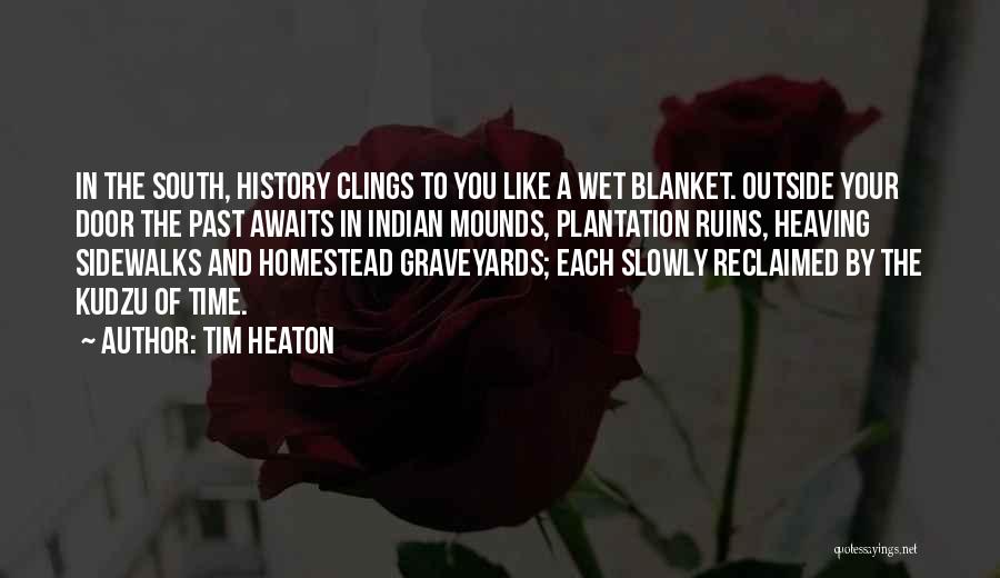 Tim Heaton Quotes: In The South, History Clings To You Like A Wet Blanket. Outside Your Door The Past Awaits In Indian Mounds,