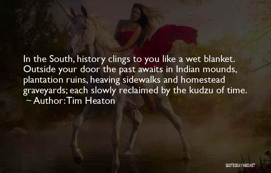 Tim Heaton Quotes: In The South, History Clings To You Like A Wet Blanket. Outside Your Door The Past Awaits In Indian Mounds,