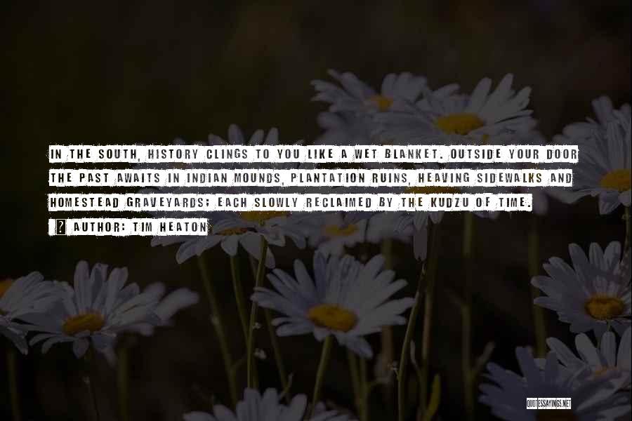 Tim Heaton Quotes: In The South, History Clings To You Like A Wet Blanket. Outside Your Door The Past Awaits In Indian Mounds,