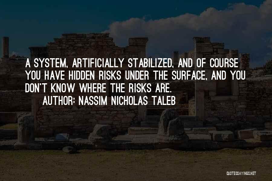 Nassim Nicholas Taleb Quotes: A System, Artificially Stabilized, And Of Course You Have Hidden Risks Under The Surface, And You Don't Know Where The