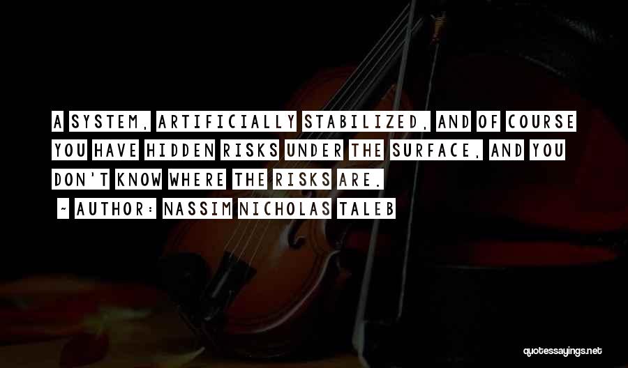 Nassim Nicholas Taleb Quotes: A System, Artificially Stabilized, And Of Course You Have Hidden Risks Under The Surface, And You Don't Know Where The