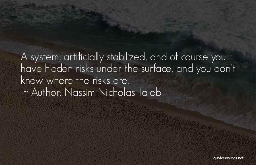 Nassim Nicholas Taleb Quotes: A System, Artificially Stabilized, And Of Course You Have Hidden Risks Under The Surface, And You Don't Know Where The