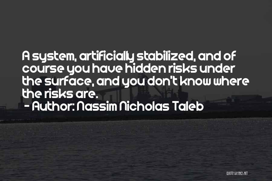 Nassim Nicholas Taleb Quotes: A System, Artificially Stabilized, And Of Course You Have Hidden Risks Under The Surface, And You Don't Know Where The