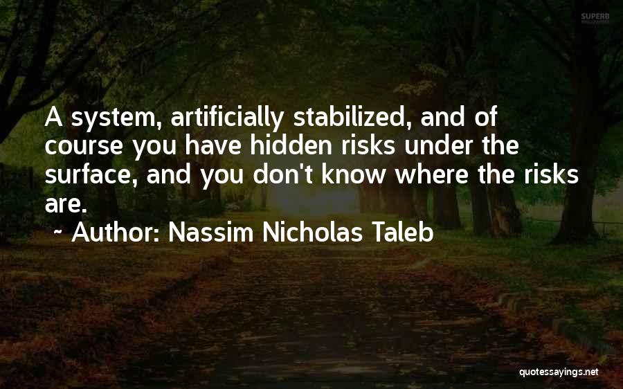 Nassim Nicholas Taleb Quotes: A System, Artificially Stabilized, And Of Course You Have Hidden Risks Under The Surface, And You Don't Know Where The