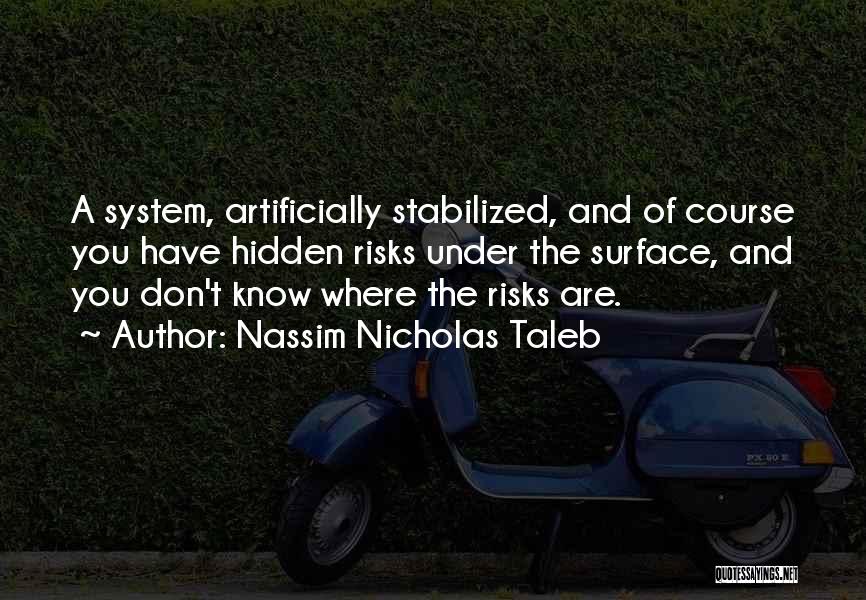 Nassim Nicholas Taleb Quotes: A System, Artificially Stabilized, And Of Course You Have Hidden Risks Under The Surface, And You Don't Know Where The