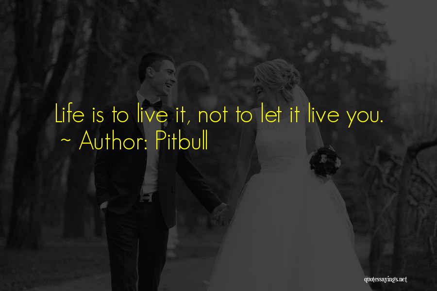 Pitbull Quotes: Life Is To Live It, Not To Let It Live You.