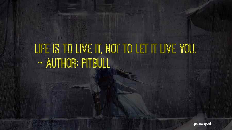 Pitbull Quotes: Life Is To Live It, Not To Let It Live You.