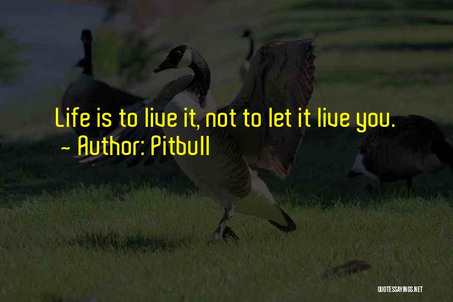 Pitbull Quotes: Life Is To Live It, Not To Let It Live You.