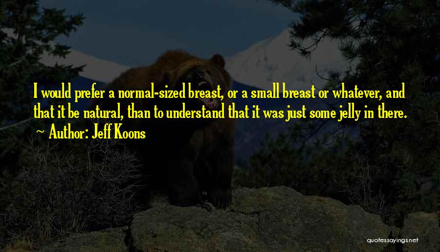 Jeff Koons Quotes: I Would Prefer A Normal-sized Breast, Or A Small Breast Or Whatever, And That It Be Natural, Than To Understand