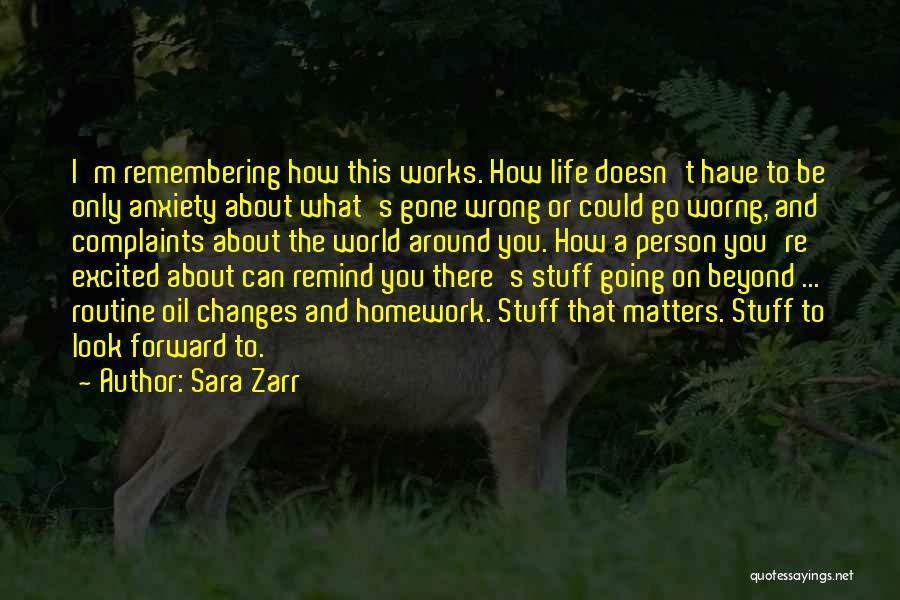 Sara Zarr Quotes: I'm Remembering How This Works. How Life Doesn't Have To Be Only Anxiety About What's Gone Wrong Or Could Go